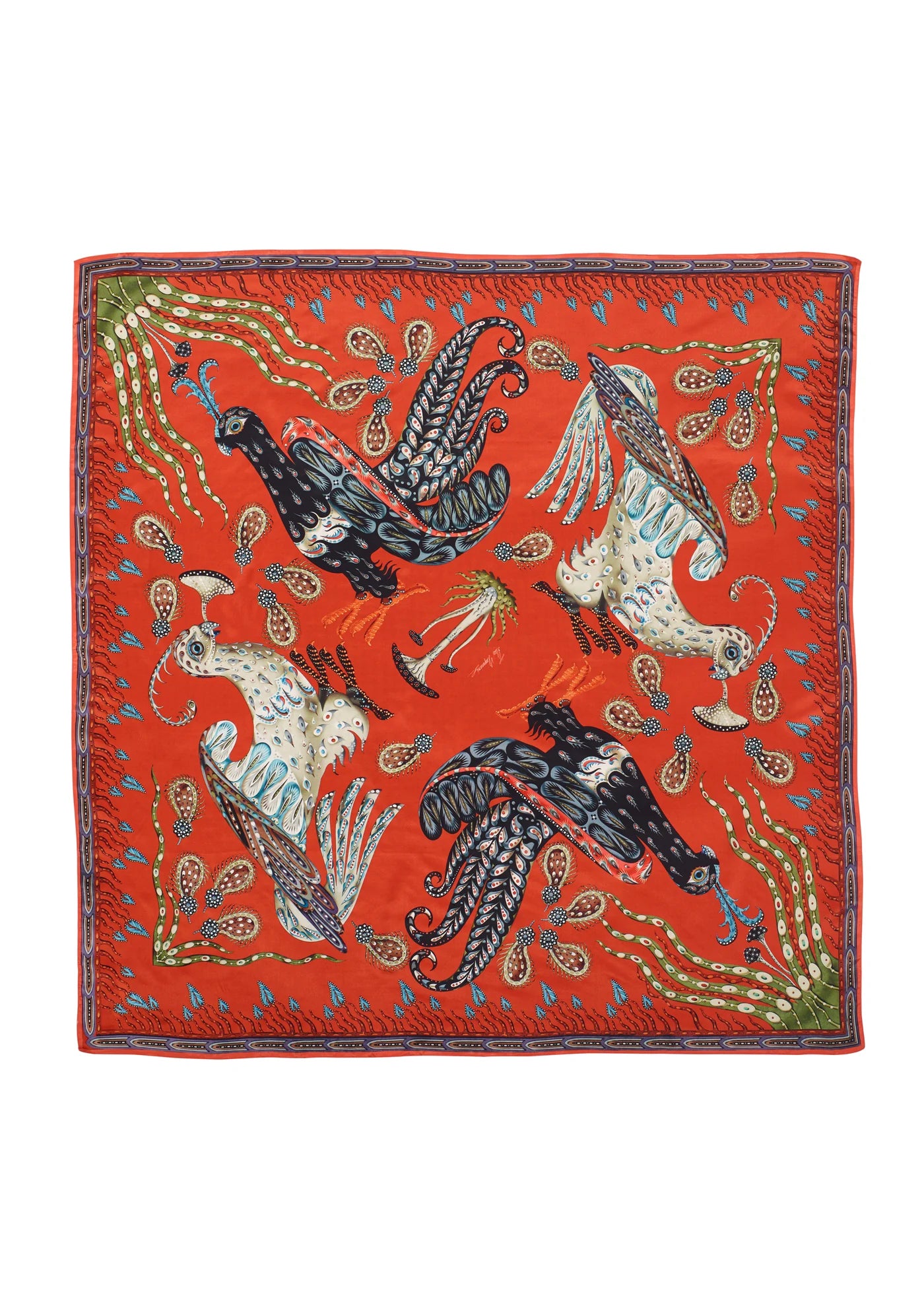 Firebird Orange silk scarf | Klaus Haapaniemi & Co.