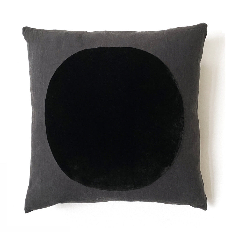 Silk Velvet Pillow in Black | CORRELL CORRELL