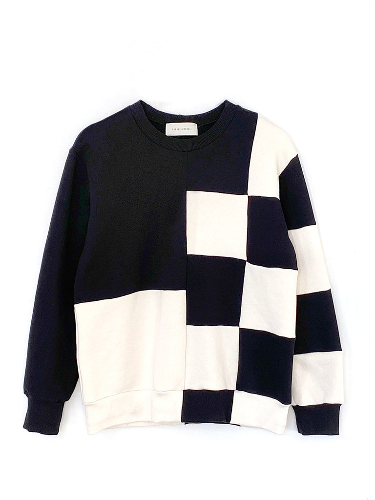 Checky Sweatshirt Black | CORRELL CORRELL