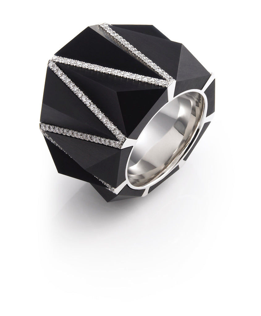 Acrylic Ring with Diamonds | GEORG HORNEMANN